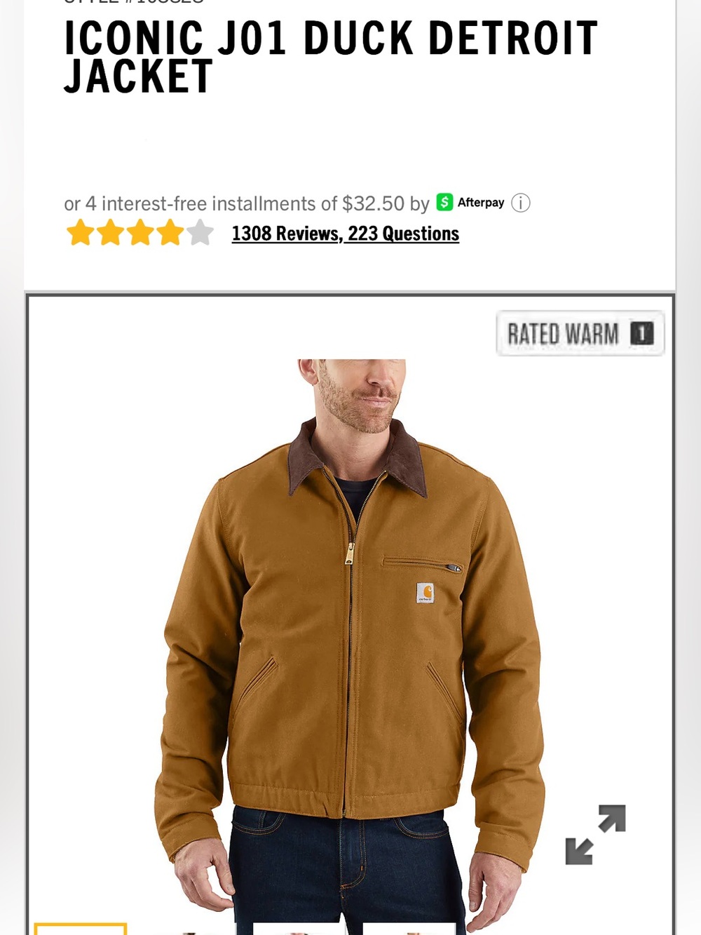 Carhartt Men’s Tan Jacket